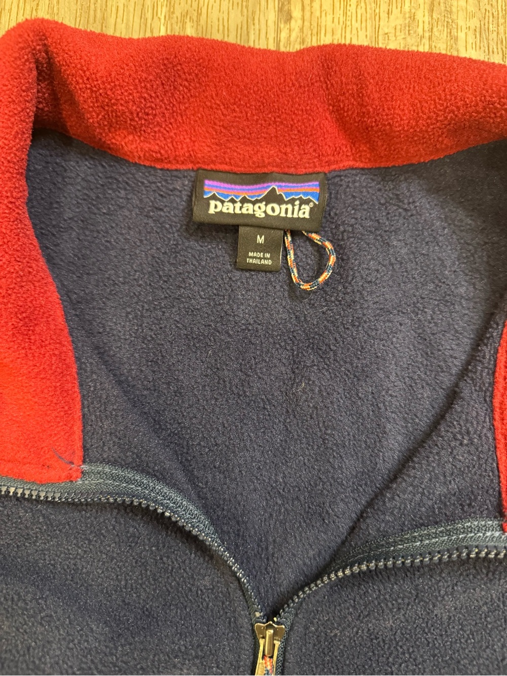 Patagonia Men’s Synchilla Snap-T Fleece Pullover Medium Navy Red Colorblock - Picture 4 of 6